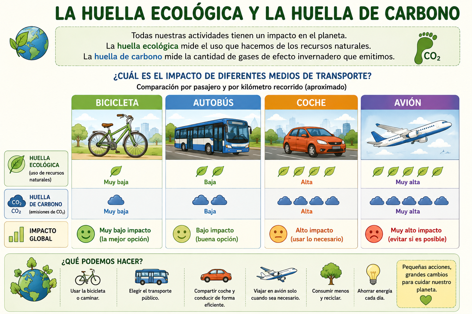 Ejemplos de huella ecológica y de carbono