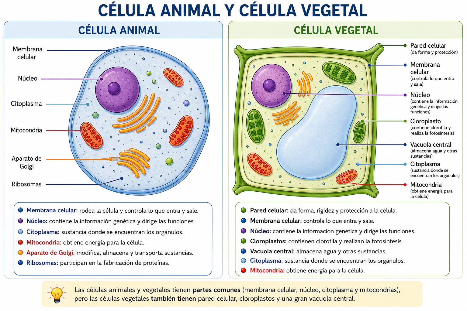 Célula animal y célula vegetal