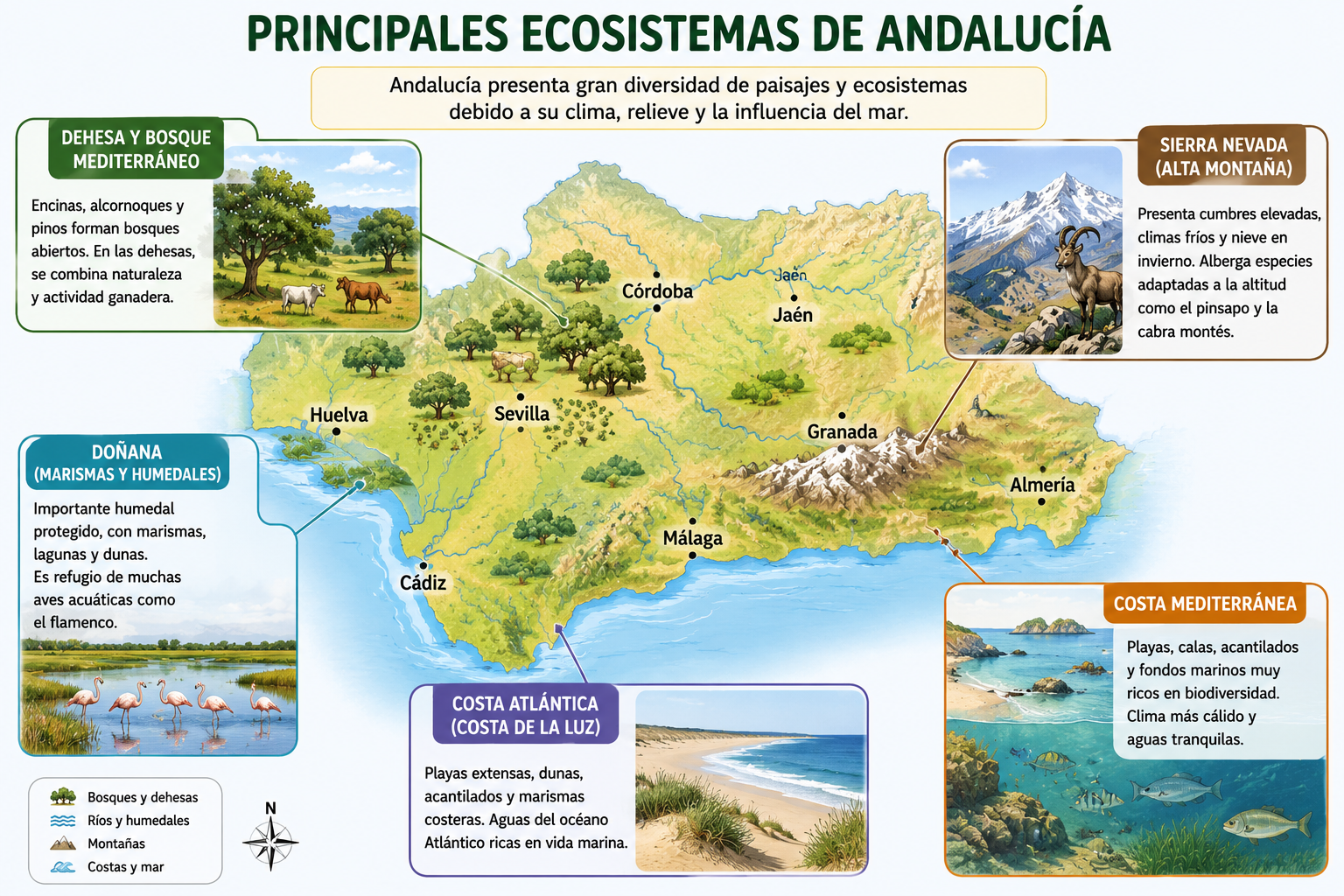 Principales ecosistemas de Andalucía