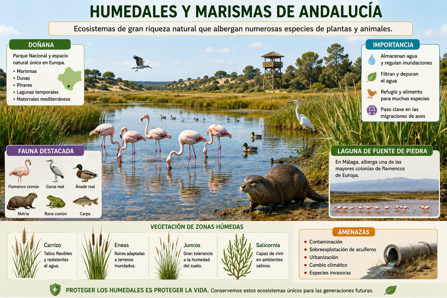 Humedales y marismas de Andalucía