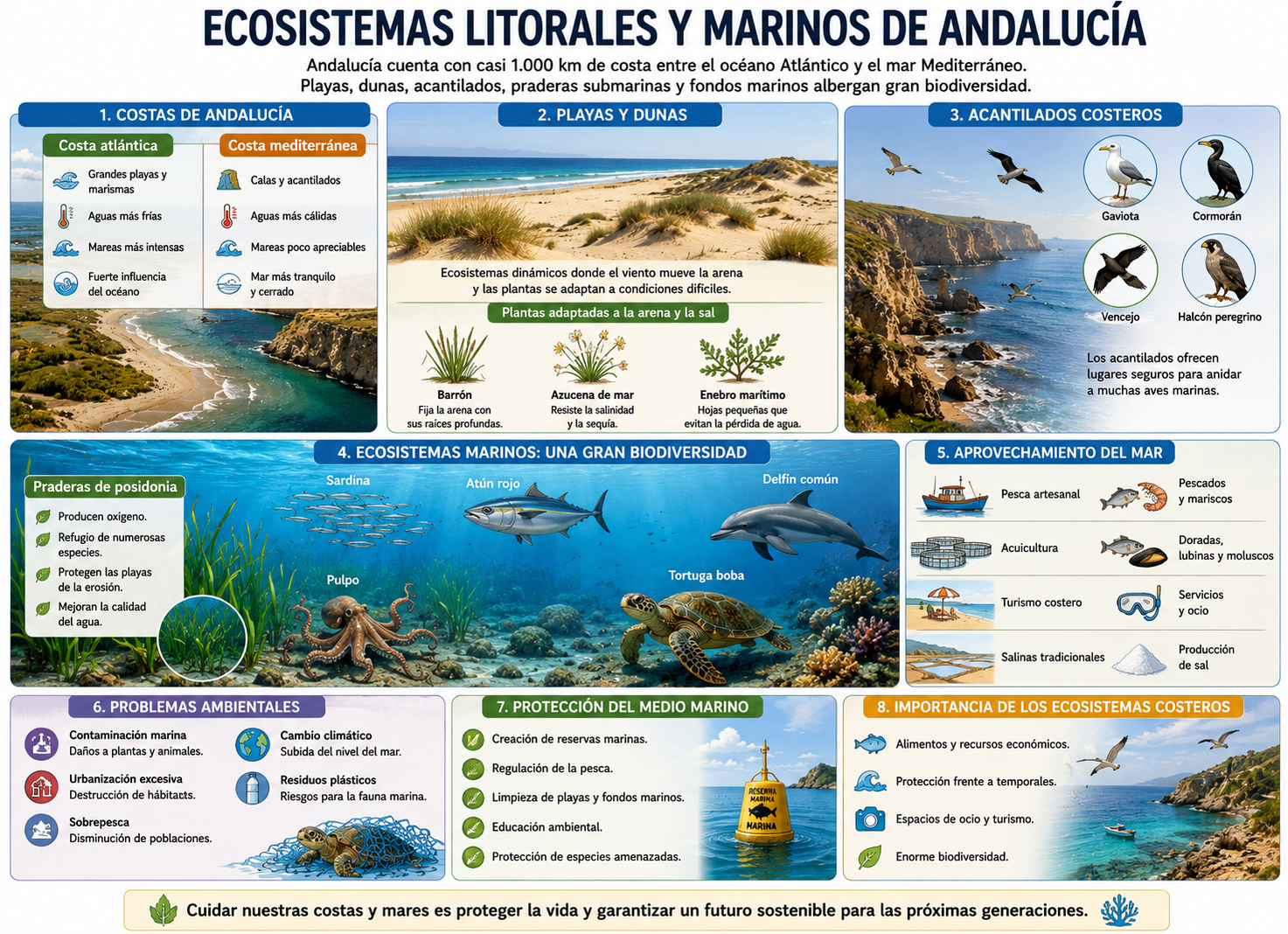 Ecosistemas litorales y marinos de Andalucía