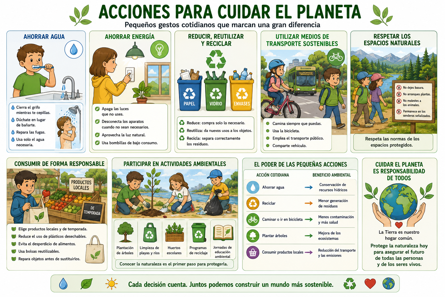 Acciones para cuidar el planeta