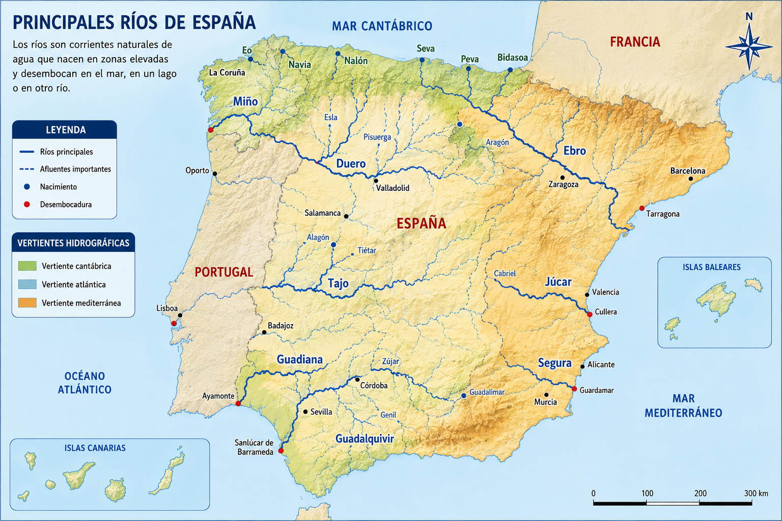 Principales ríos de España